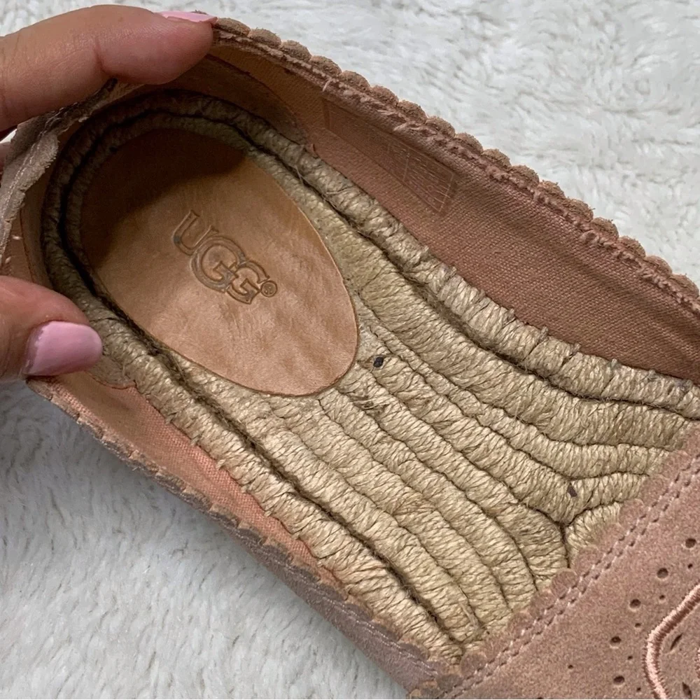 UGG 1100981 Women's Heidi Jasmine Perforated Espadrilles Shoes Flats Pink Size 8